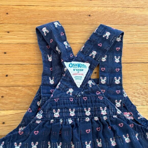 Osh Kosh B’Gosh vintage navy bunny rabbit embroidered overalls - Picture 5 of 6